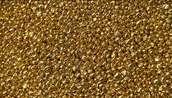 Close-up of gold material