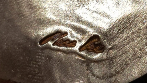 Logo on the back of handcrafted piece