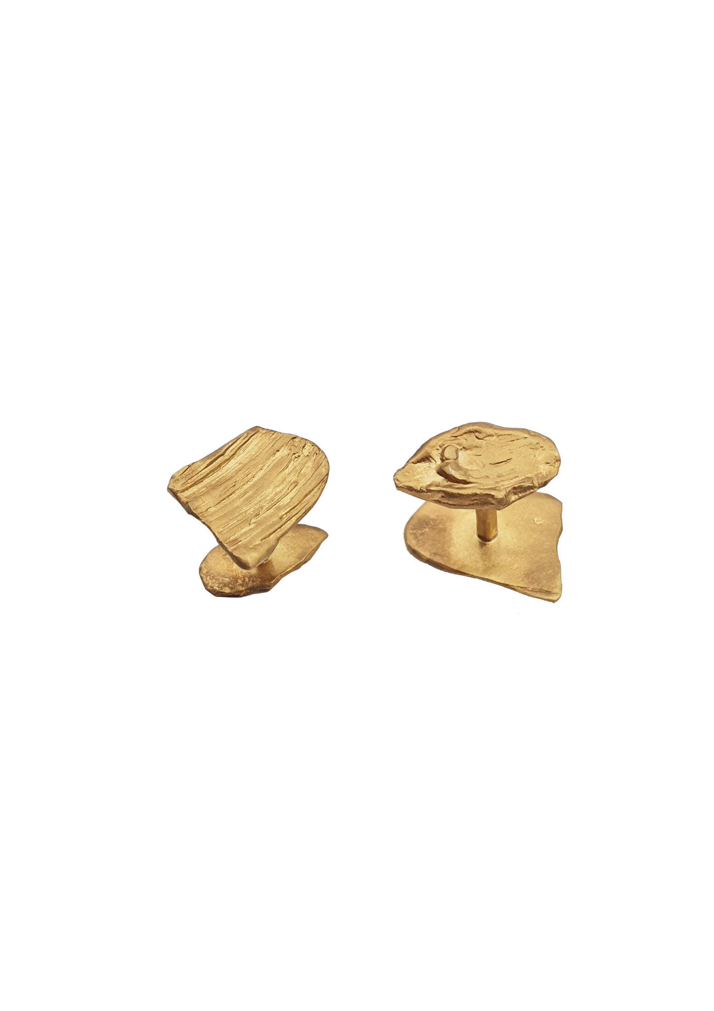 handcrafted old cufflinks on white background